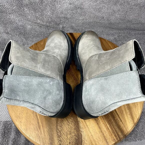 Sorel Emelie II Womens Size 7 Side Zip Waterproof Leather Booties Boots Gray - Picture 5 of 9